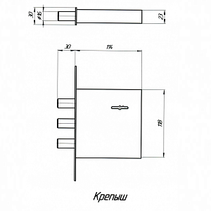 Замок врезной "Крепыш-ПК" #221842
